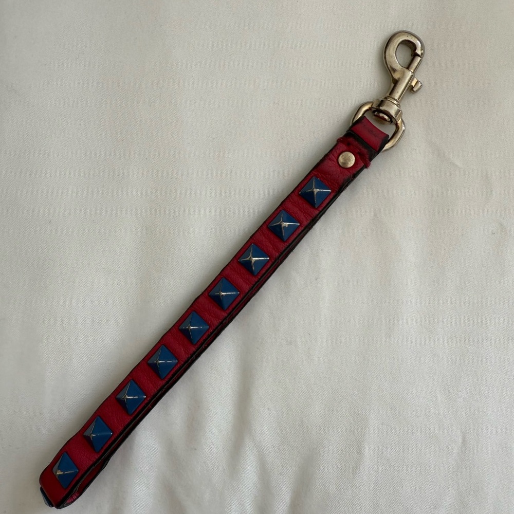 Valentino Garavani Pink and Blue Stud Keychain